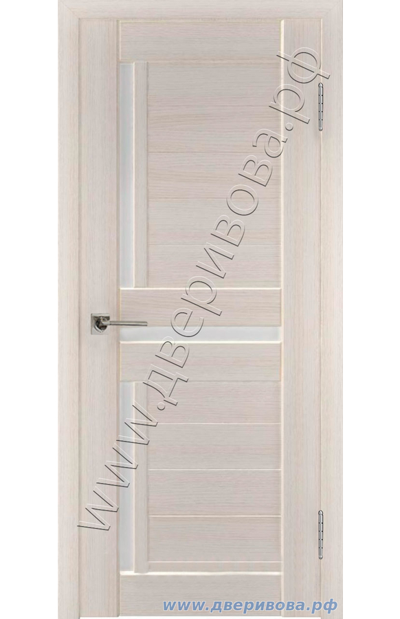 Полотно дверное Atum Х16 ЭКО-шпон Бьянко, стекло белый сатинат
